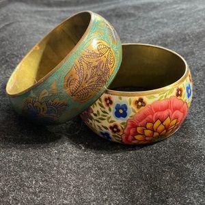 Various metallic bracelets